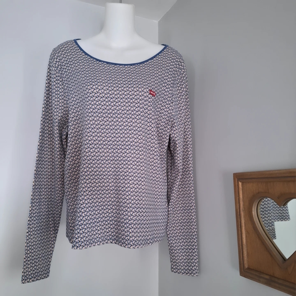 LEVIS Women's Blue Patterned Top